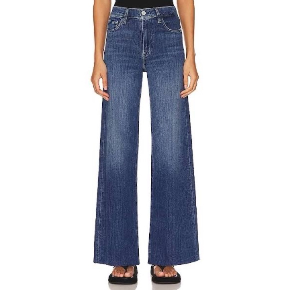 NWT Frame Le Slim Palazzo Wide-Leg Jeans Dark Blue 28